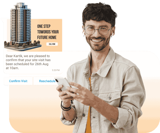 HillTeck WhatsApp automation for real estate showing property alerts and lead nurturing dashboard